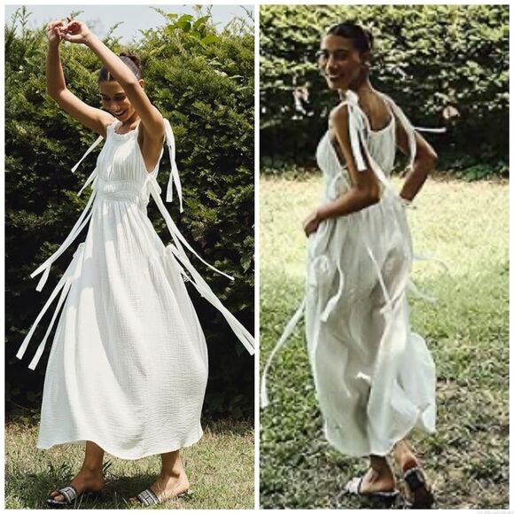 NOTHING FITS BUT  Cotton 100% Gauze Bobbi Maternity Dress, Casual Muslin Maxi - Picture 1 of 16